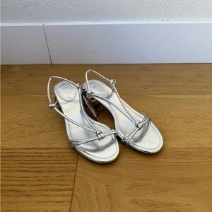 H&M Stappy Silver Block Heel Sandals